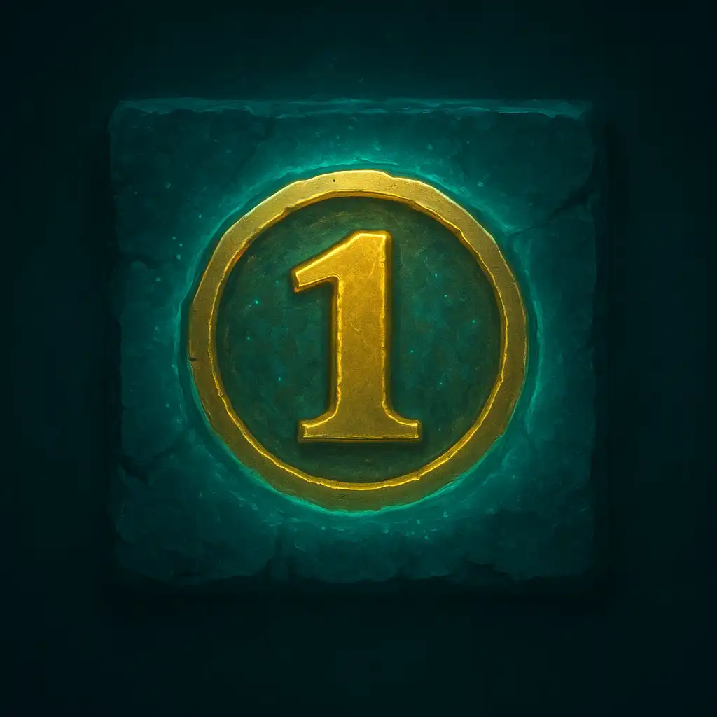Glowing golden seal marking the first registration step