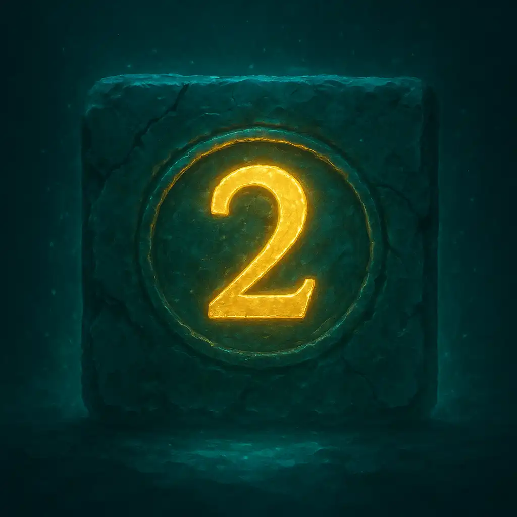 Glowing golden seal marking the second deposit step